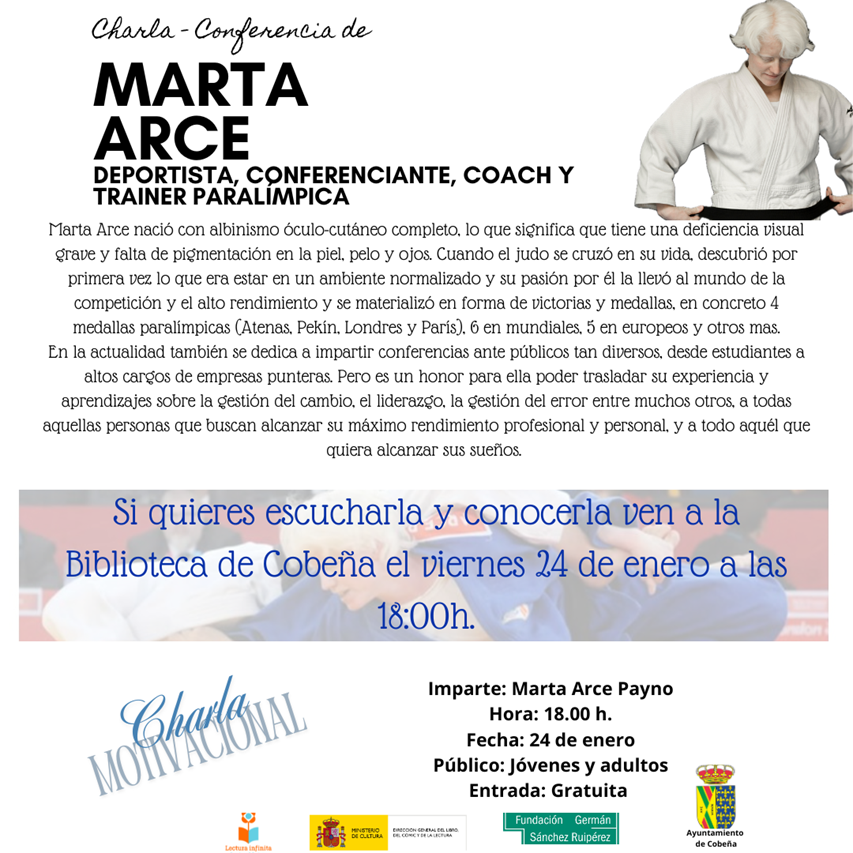 Charla Motivacional de Marta Arce en la Biblioteca de Cobeña.