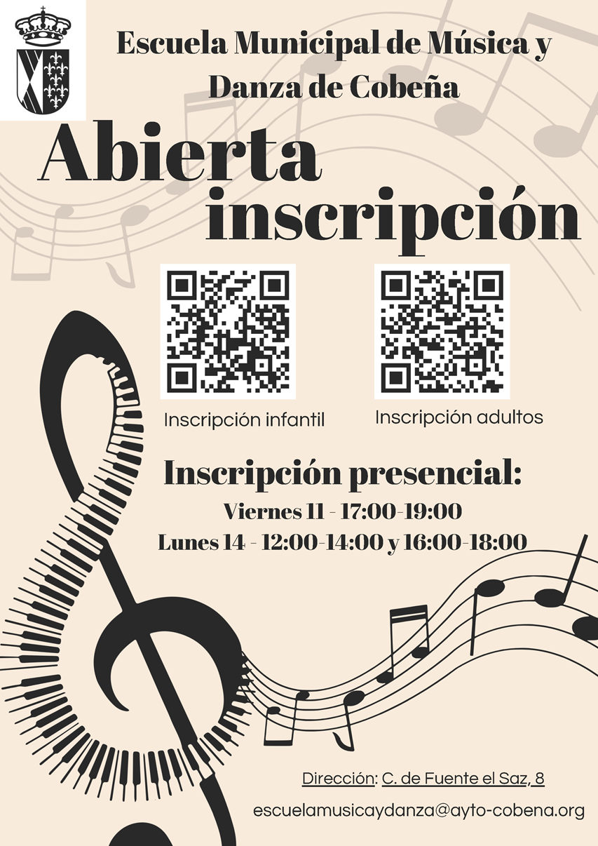 Inscripciones en la Escuela Municipal de Música y Danza